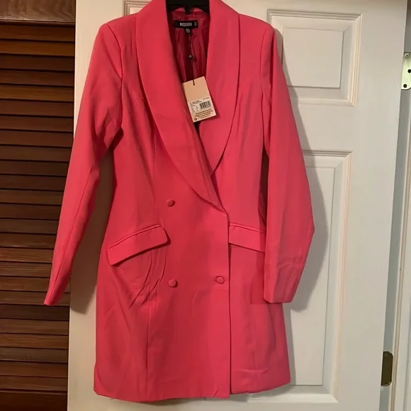 blazer dress neon Brianna Feathered Blazer Dress - Neon Yellow